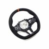 Three quarter view of the OEM BMW M4 Flat bottom alcantara steering wheel, 32307908501