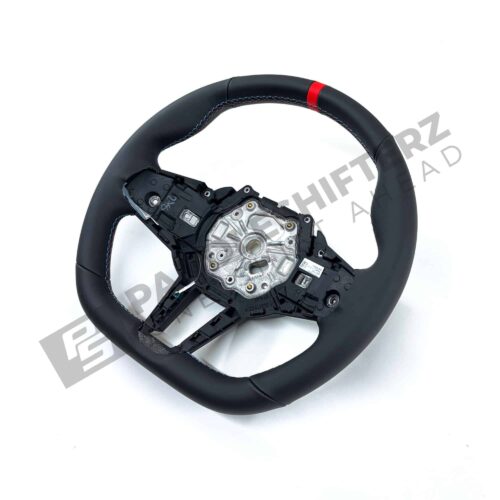 Side view of OEM BMW M Flat bottom leather steering wheel - 32305A8A905