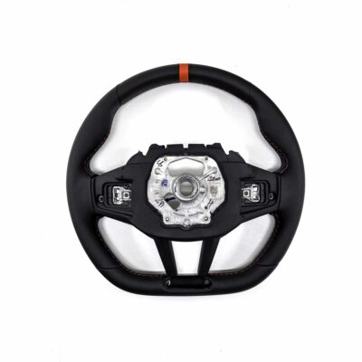 Front view of OEM BMW M4 Flat bottom leather steering wheel, 32305A8A906