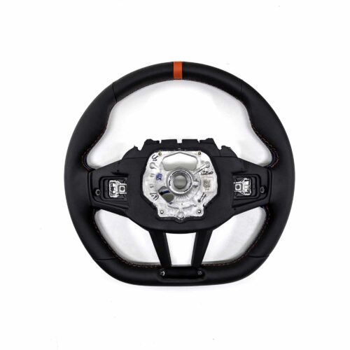 Front view of OEM BMW M4 Flat bottom leather steering wheel, 32305A8A906
