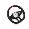 Three quarter view of the OEM BMW M4 Flat bottom leather steering wheel, 32305A8A906