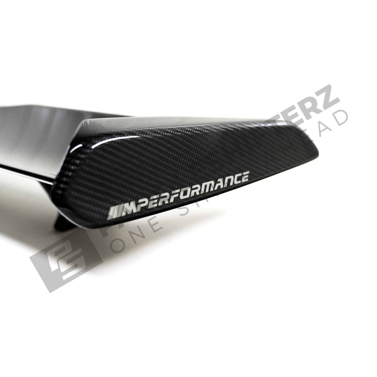 OEM BMW M Performance Carbon fiber wing, F82 - 51192409319 close up with M Performance logo on the side
