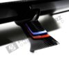 OEM BMW M Performance Carbon fiber wing, F82 - 51192409319 close up feet with m stripes left