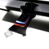 OEM BMW M Performance Carbon fiber wing, F82 - 51192409319 close up feet with m stripes left