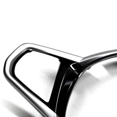 Close up view of the DAP on OEM BMW M Sport steering wheel trim M4 LCI - 32307908504