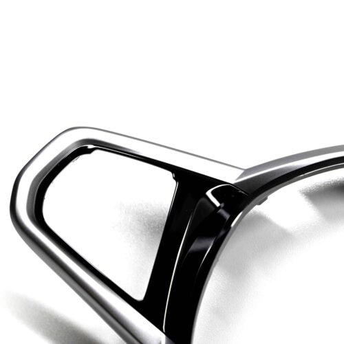 Close up view of the DAP on OEM BMW M Sport steering wheel trim M4 LCI - 32307908504
