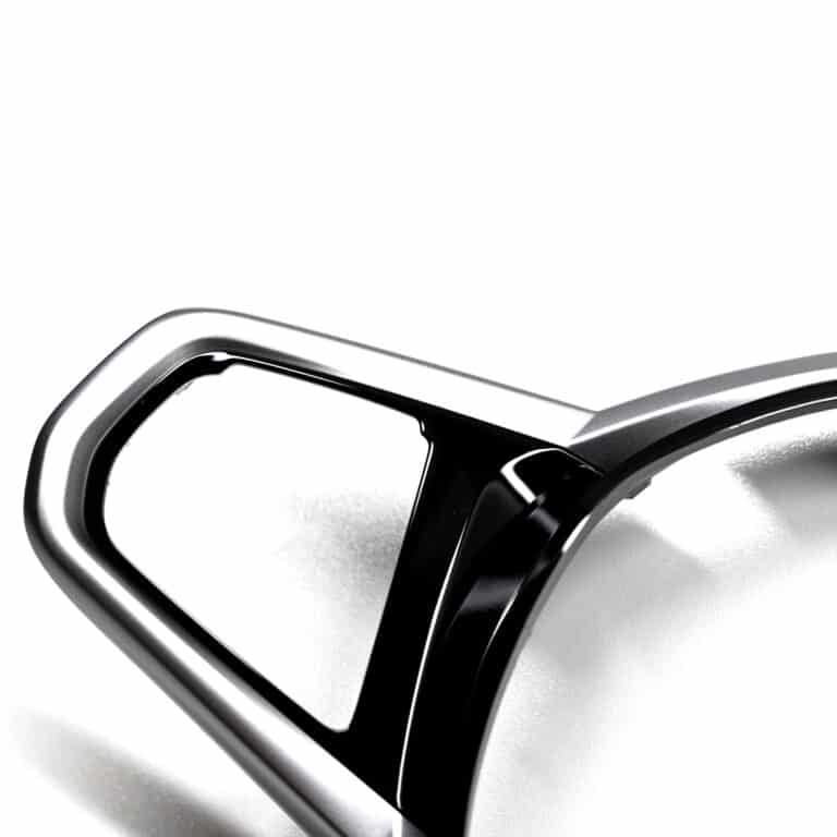 Close up view of the DAP on OEM BMW M Sport steering wheel trim M4 LCI - 32307908504