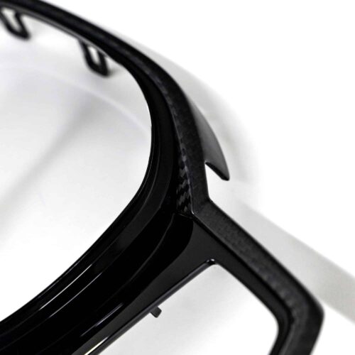Close up view of the cut out for M buttons on the OEM BMW M Sport steering wheel trim without driving assistant professional M4 LCI - 32307908505