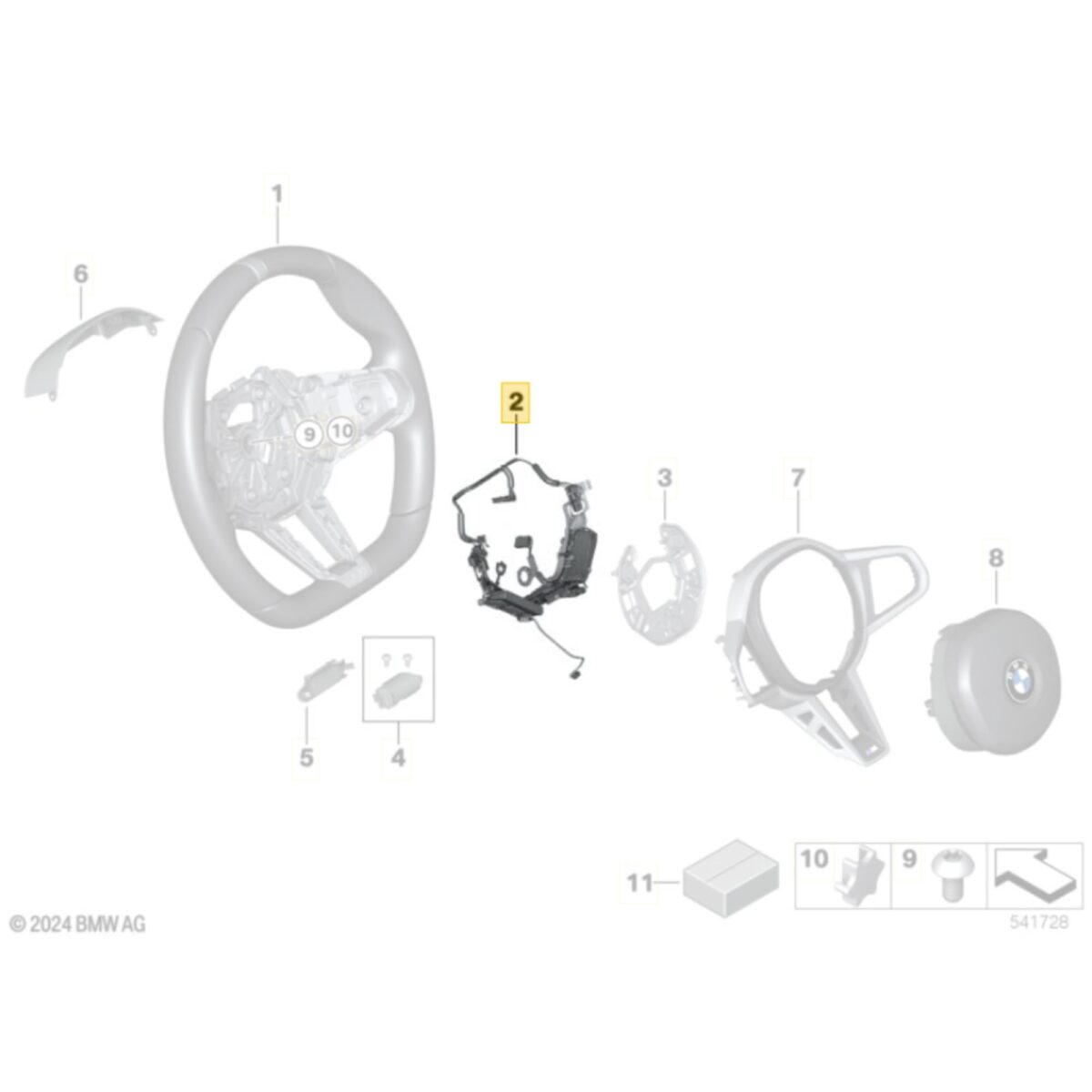 OEM BMW M Sport steering wheel wiring harness - 32307908507