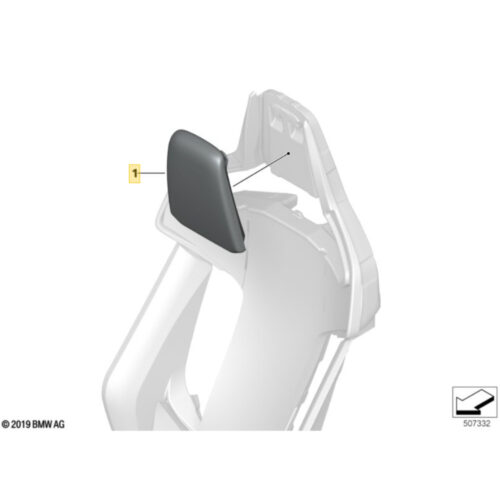 Diagram view of the OEM BMW Carbon seat headrest Kyalami Orange - 52109882593