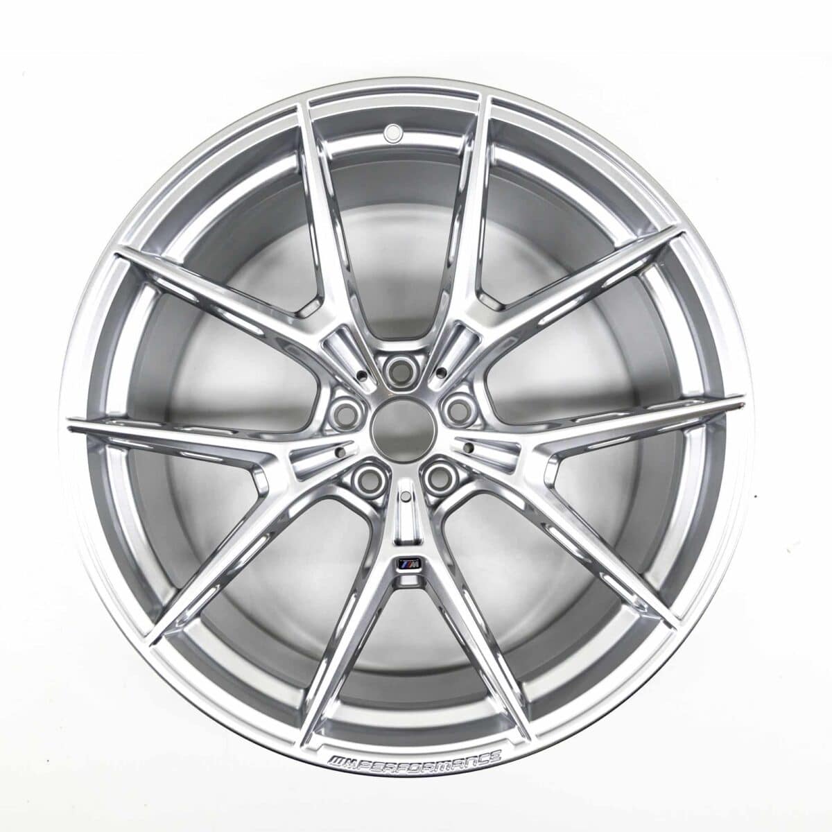 Top view shot of the OEM BMW M Performance 1063M Rear wheel in size 10,5Jx21ET20 part number 36108089392 on a white background