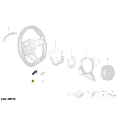 Alternative view of OEM BMW M Sport steering wheel bottom cover LCI 32305A8A910