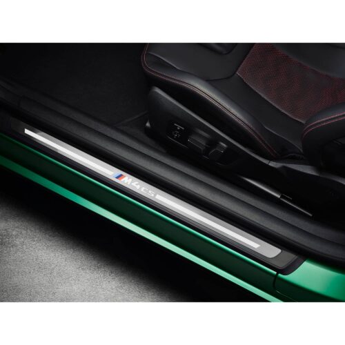 OEM BMW G82 M4 CS Door sill trim - 51478086134 in a green M4 CS