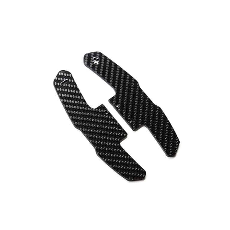 Gloss carbon fiber shifter replacements - GT4 Style shot from a slight angle
