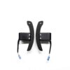 Rear view of the magnetic gloss carbon fiber paddle shifters designed for MINI F series