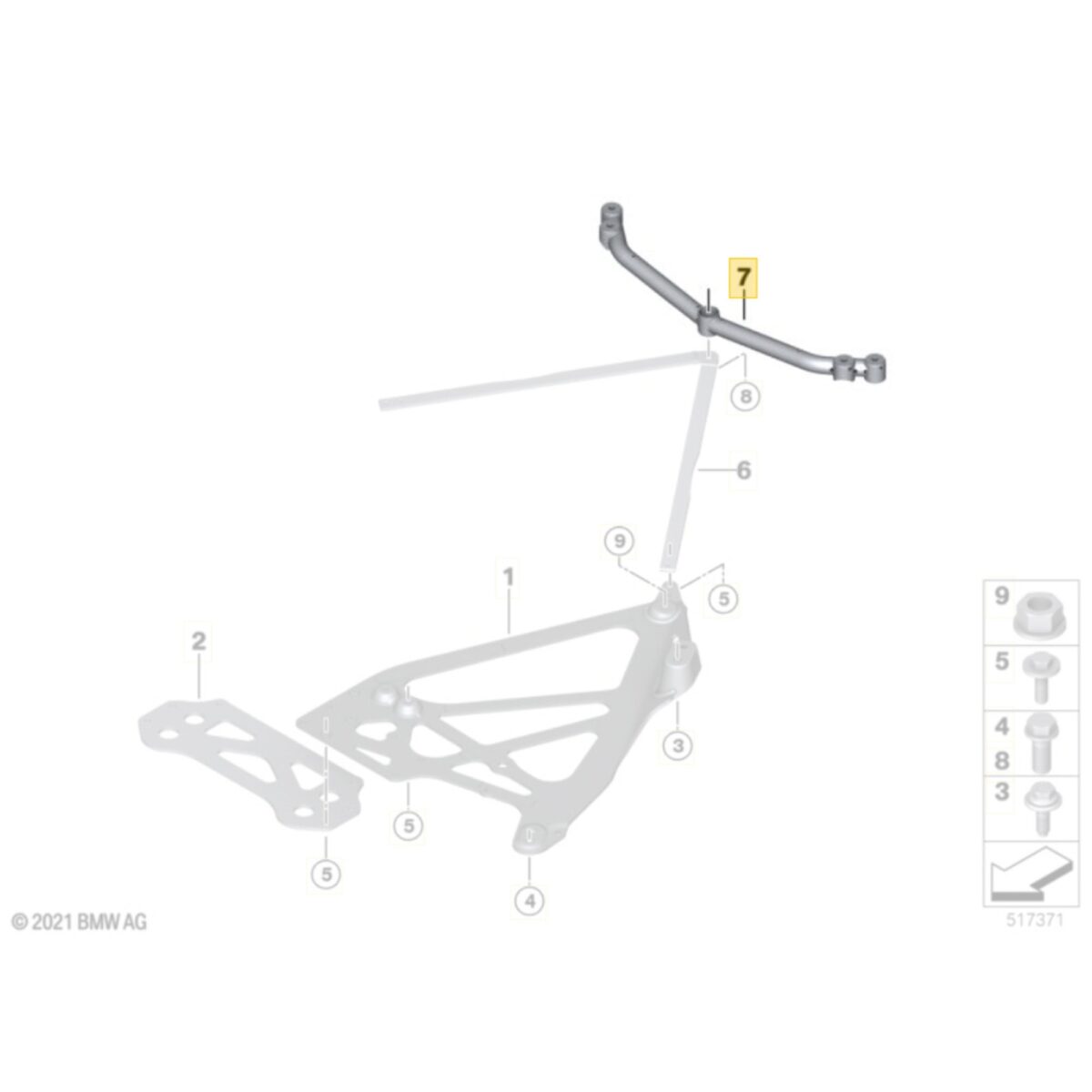 OEM BMW G83 M4 Hintere Querstrebe - 33329882335