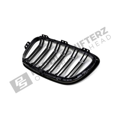 OEM BMW glänzend schwarzer Frontgrill für F87 M2 51712355447linke Seite von hinten fotografiert