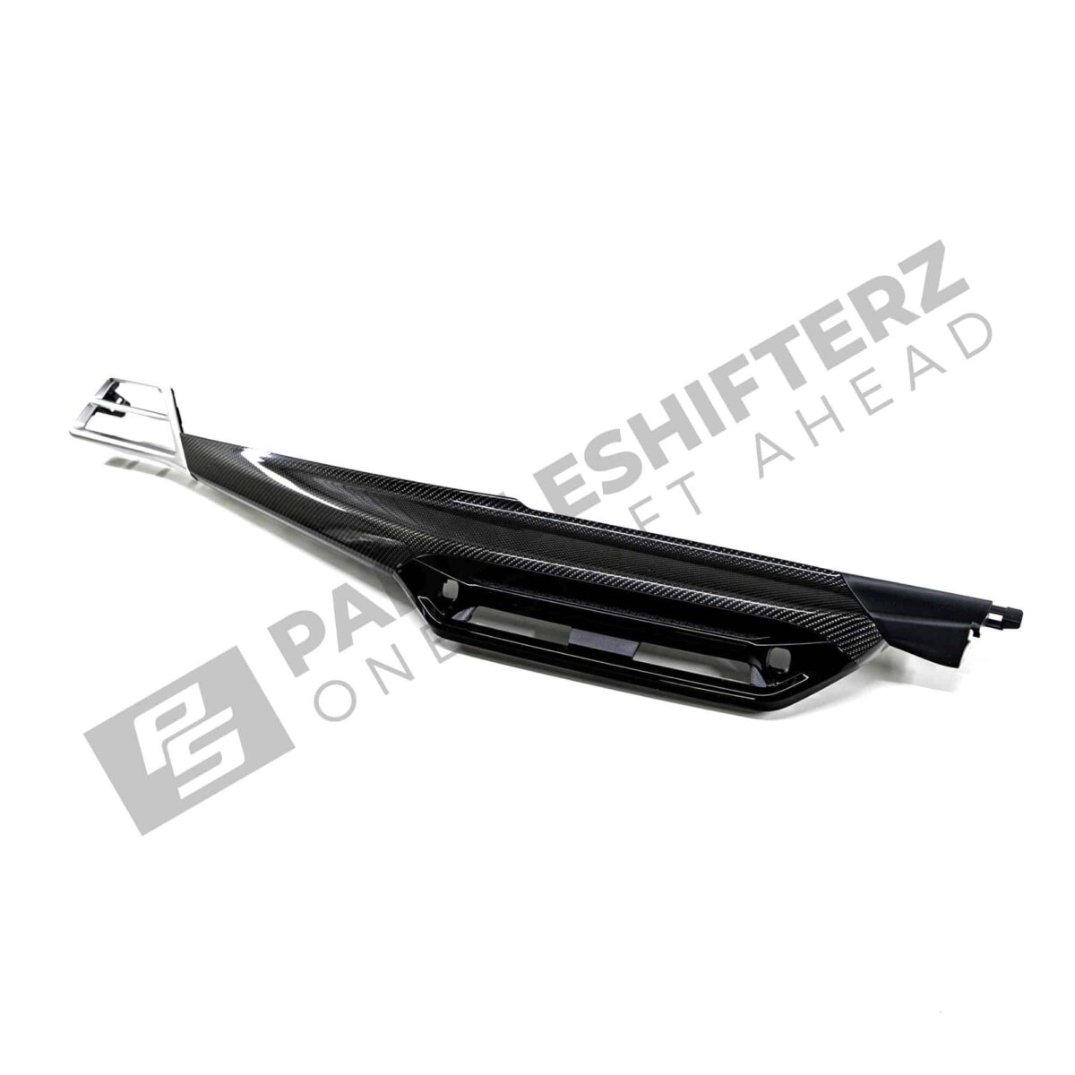 Front side view of the OEM BMW LCI Carbon fiber dashboard trim RHD - 51459633605