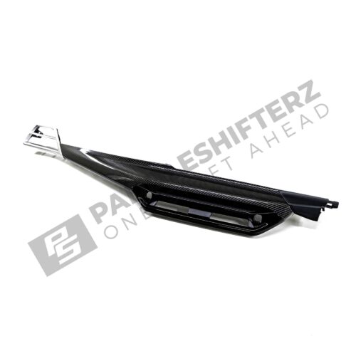 Front side view of the OEM BMW LCI Carbon fiber dashboard trim RHD - 51459633605