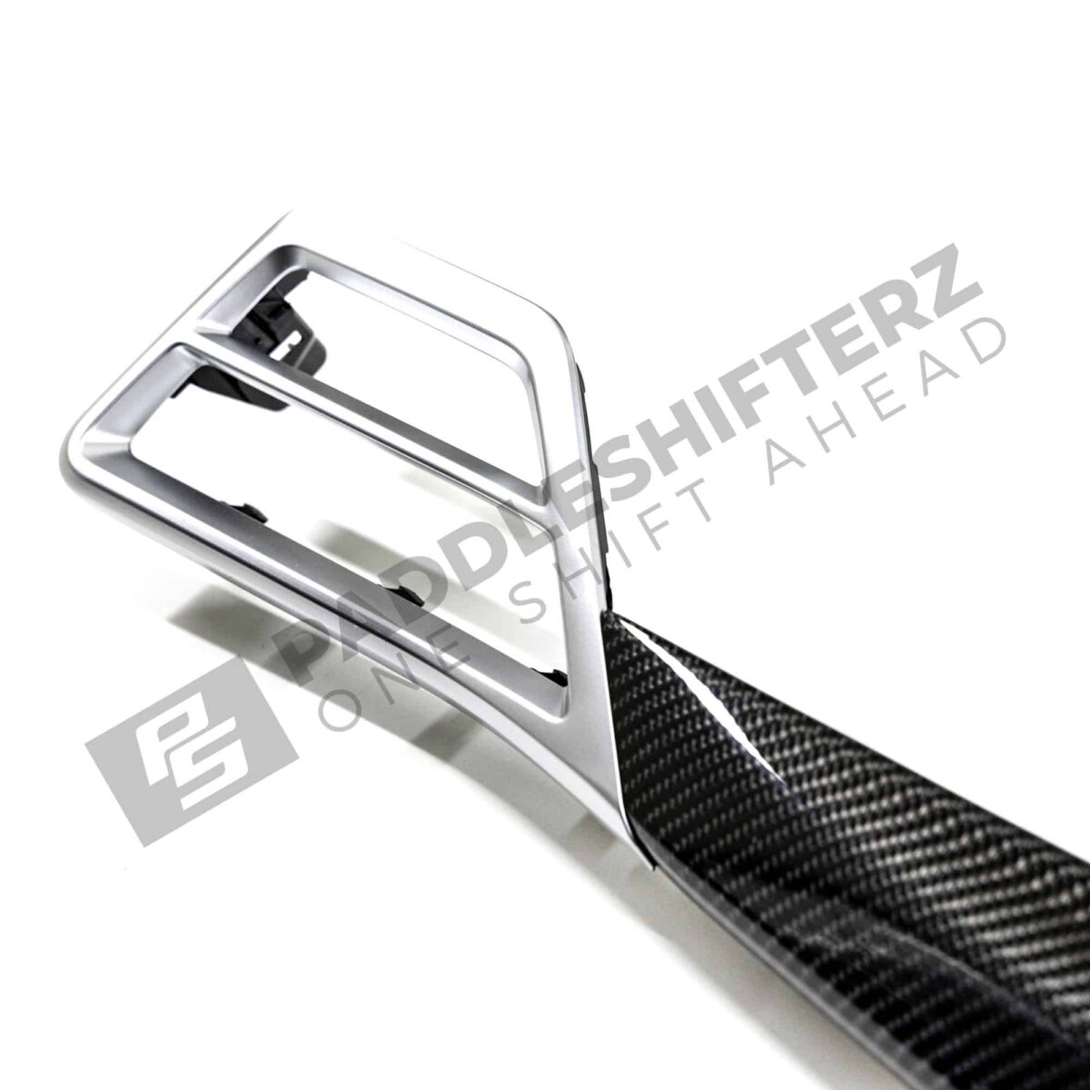 Front shot of the passenger air vent on the OEM BMW LCI Carbon fiber dashboard trim RHD - 51459633605