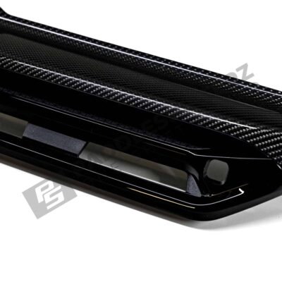 Front shot of the air vents on the OEM BMW LCI Carbon fiber dashboard trim RHD - 51459633605