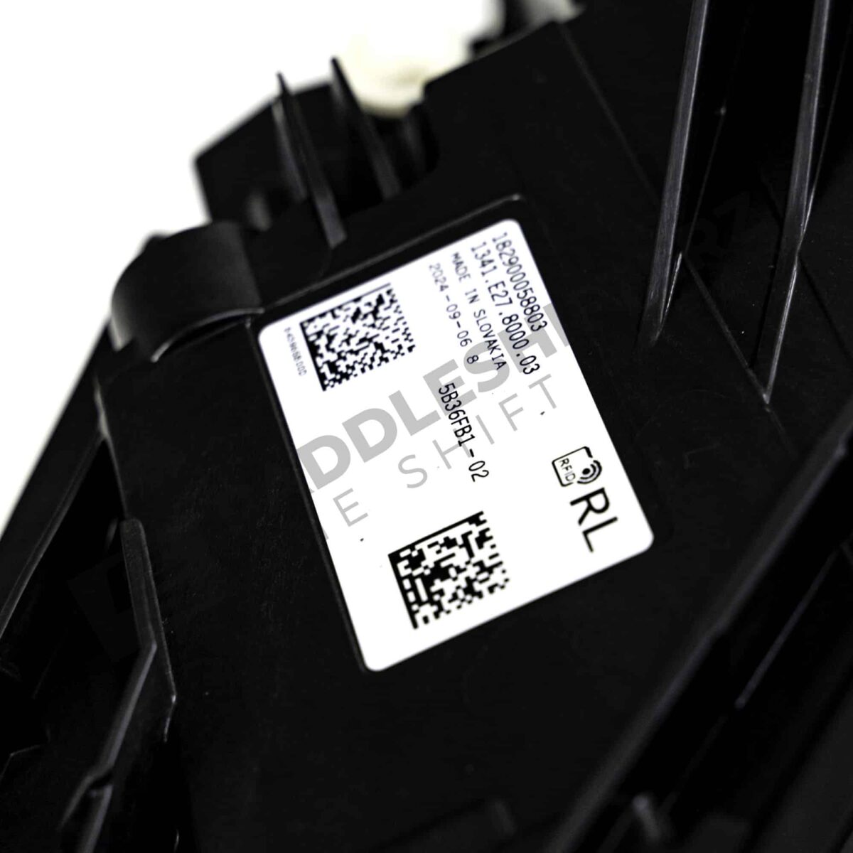 Close up of label on OEM BMW M4 CS LCI LED Headlight left – 63115B36FB1