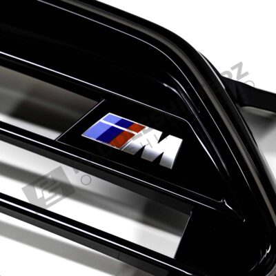 Close up shot of the M logo on the OEM BMW Shadow line Front Grille X2 M35i - 51135A35BC0