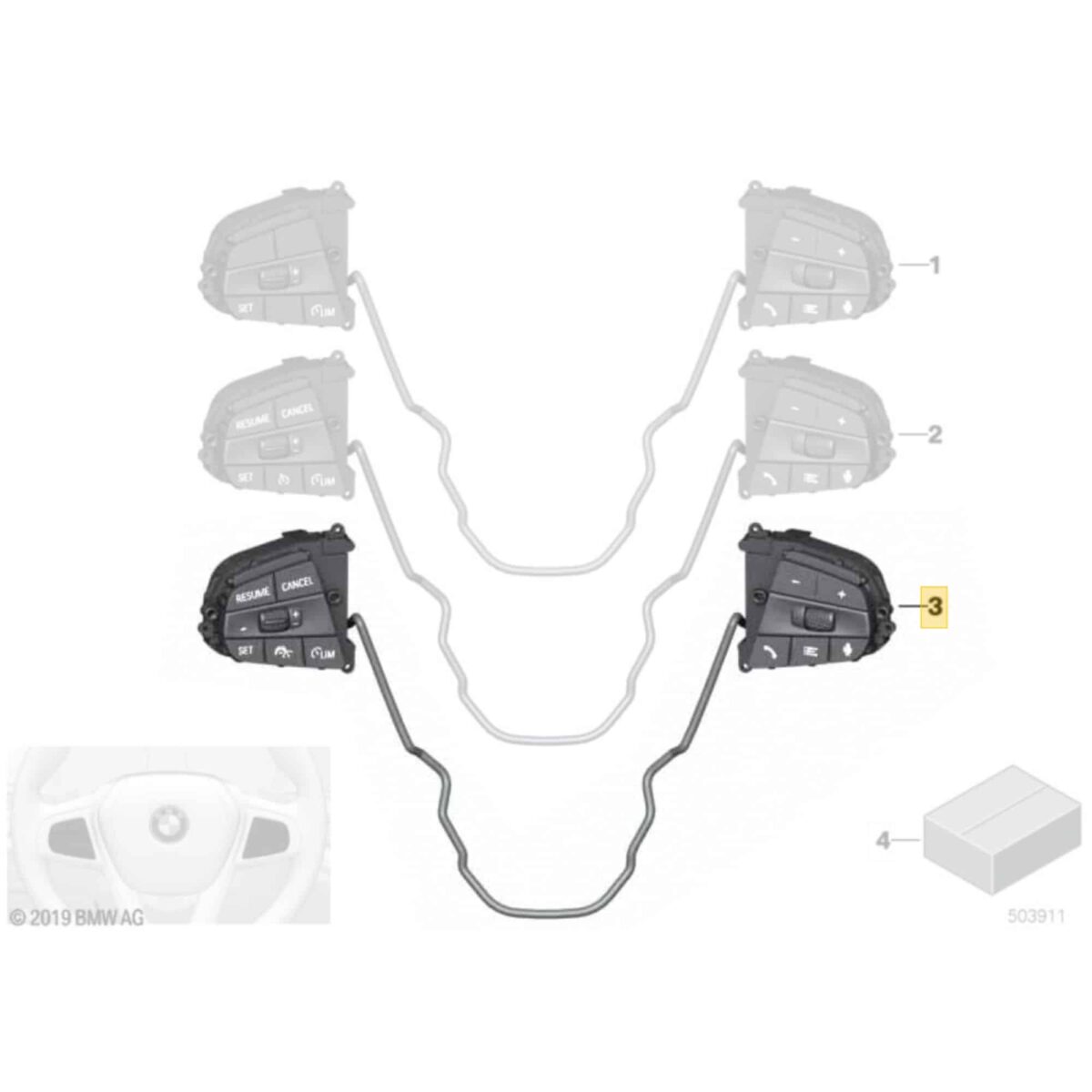 OEM BMW Lenkradschalter Tasten - 61315A587A6