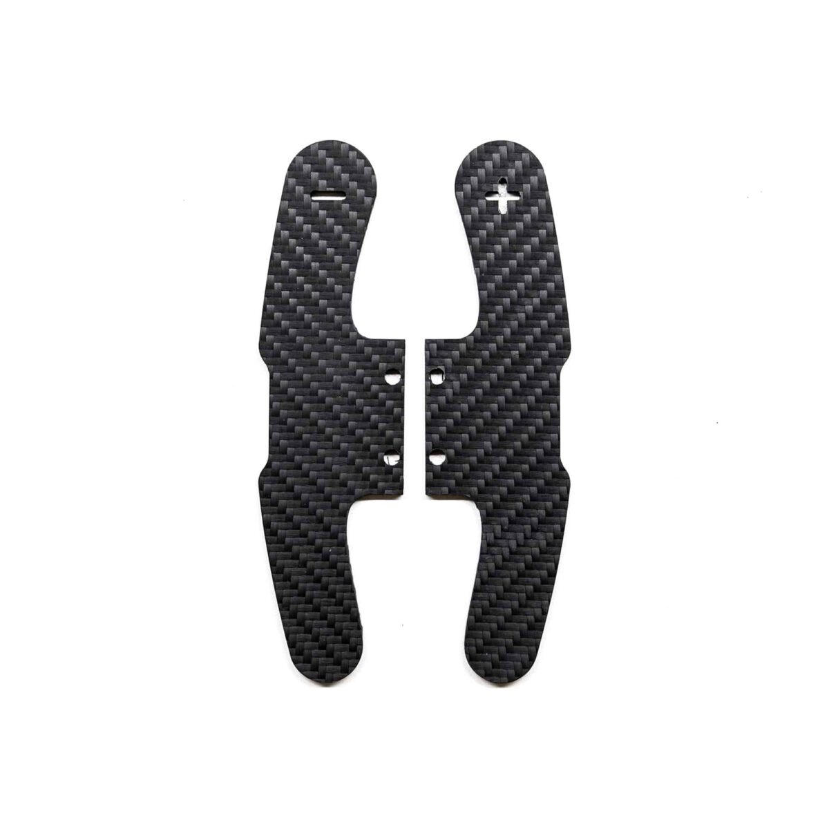 Structured carbon fiber paddle shifters plates for BMW F series models in Motorsport style