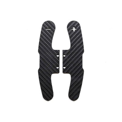 Structured carbon fiber paddle shifters plates for BMW F series models in Motorsport style