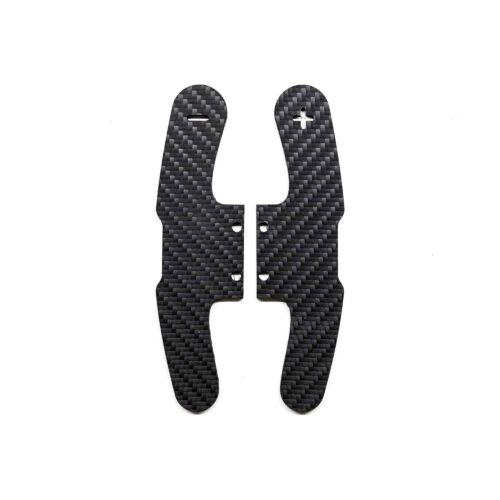 Structured carbon fiber paddle shifters plates for BMW F series models in Motorsport style