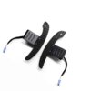 Back, three quart view of the Gloss carbon fiber magnetic paddle shifters