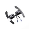 Gloss carbon fiber magnetic paddle shifters shown from the top-side