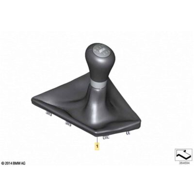 OEM BMW Leather gearlever 6 speed, LHD, M2 - 25117885209