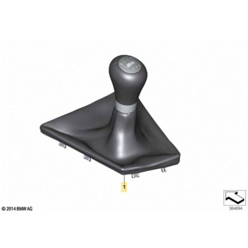 OEM BMW Leather gearlever 6 speed, LHD, M2 - 25117885209