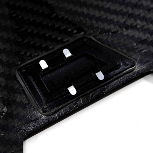 Rear view of the logo of the OEM BMW M Performance carbon engine cover - 11148058667