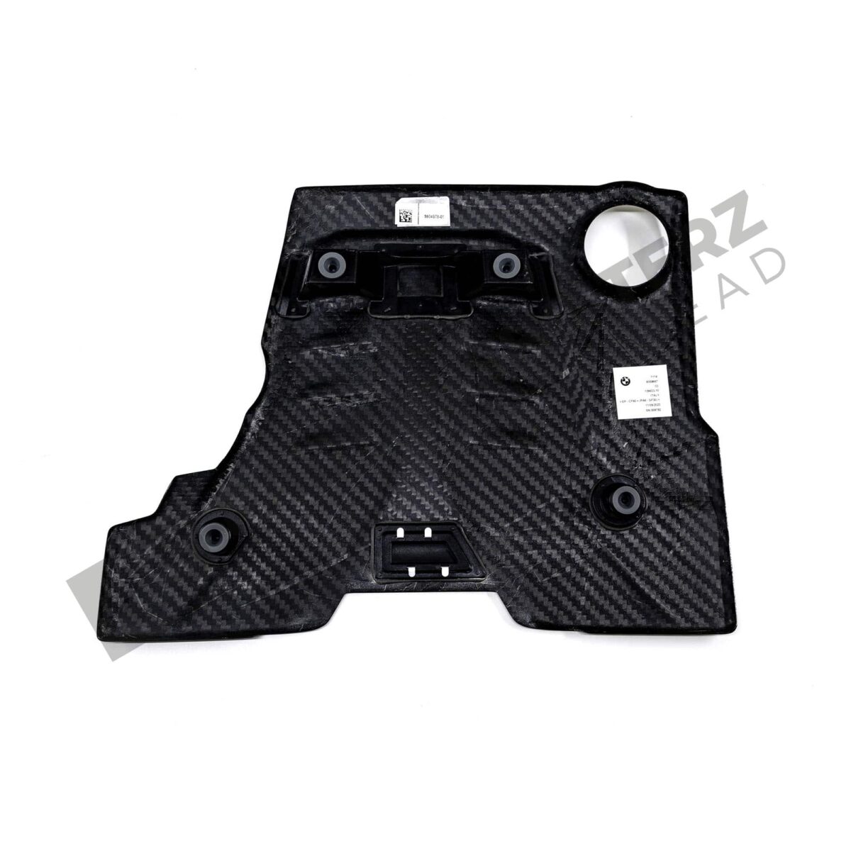 Rear view of the OEM BMW M Performance carbon engine cover - 11148058667