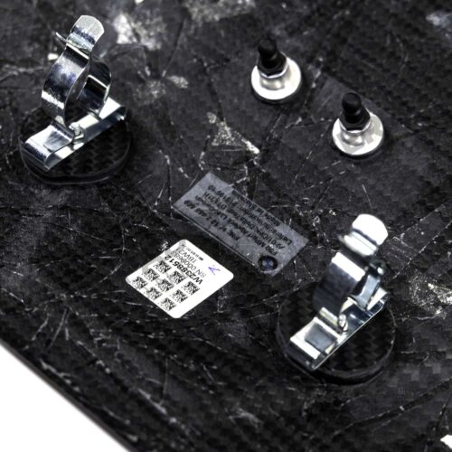 Close up of center OEM BMW M carbon engine cover extension set - 11122455570
