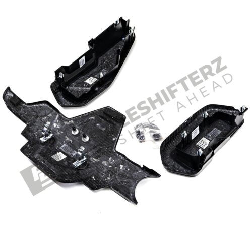 Bottom view of OEM BMW M carbon engine cover extension set - 11122455570