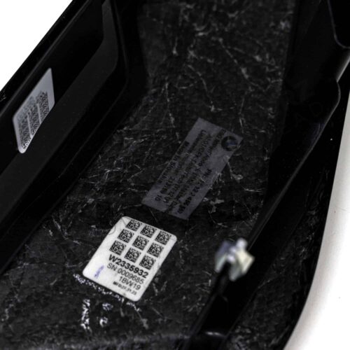 Close up of bottom of OEM BMW M carbon engine cover extension set - 11122455570
