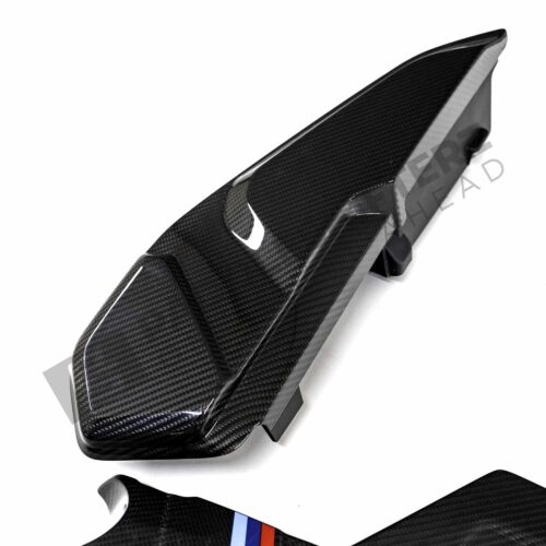 Right side of OEM BMW M carbon engine cover extension set - 11122455570
