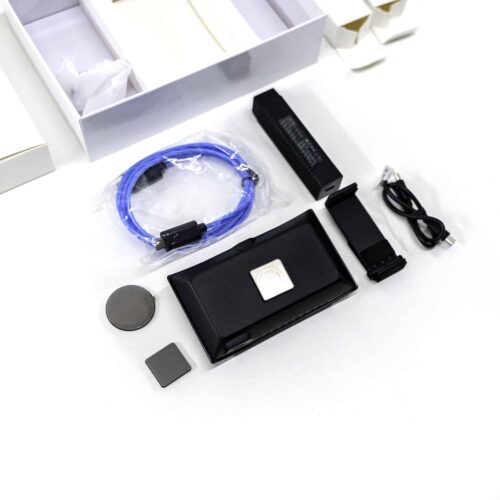 OEM BMW UV-C Disinfection light kit showing all components laid out