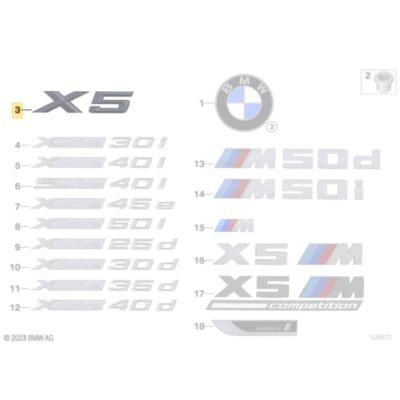 OEM BMW X5 G05 Trunk Emblem Chrome - 51147424395