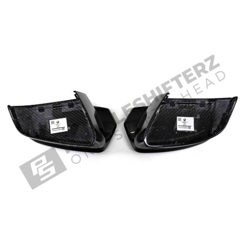 Bottom view of OEM BMW M Carbon fiber mirror caps for BMW G9X M5 51168083557-51168083558