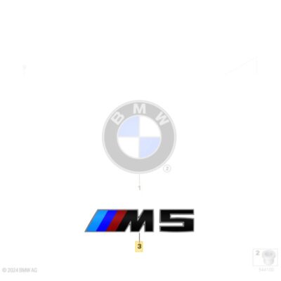OEM BMW Black M5 Trunk emblem from the G9X M5 - 51148085007