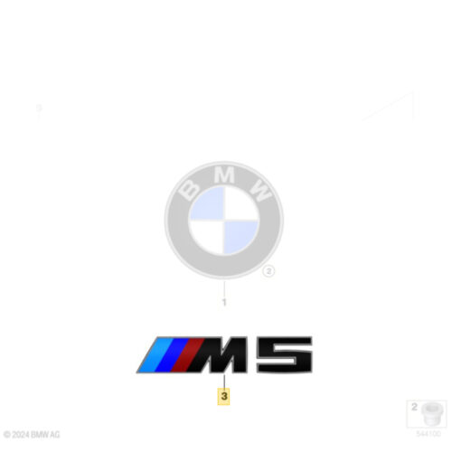 OEM BMW Black M5 Trunk emblem from the G9X M5 - 51148085007