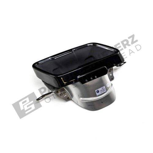 Side view of OEM BMW Gloss Black Exhaust pipe trims F44 GranCoupe M235i 51128080496