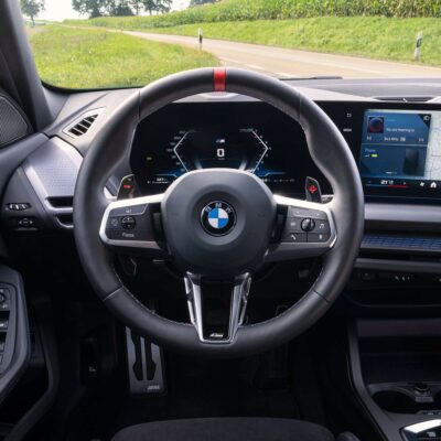 OEM BMW M Extended gloss black paddle shifters - 61315A3B6A9 photographed on the F70 BMW