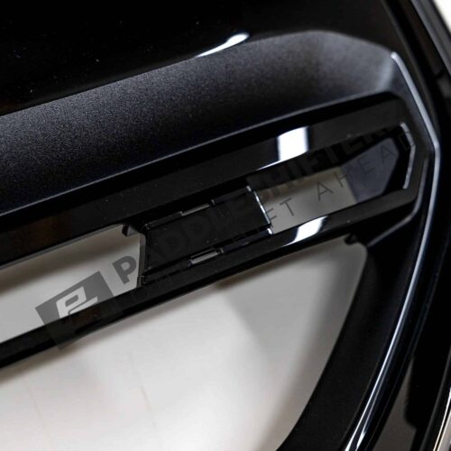 OEM BMW M Front grille, iconic glow G9X M5 – 51135A185A5 close up M logo