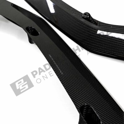 Close up of OEM BMW M Performance Front Carbon fiber splitter set G9X M5
